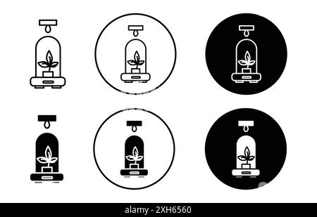 Icona incubatore simbolo vettore o set di segni raccolta in bianco e nero Illustrazione Vettoriale