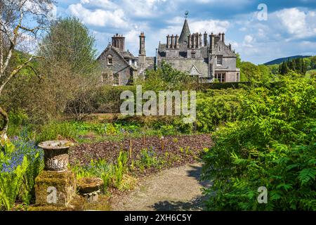 Dawyck House al Dawyck Botanic Garden, Stobo, vicino a Peebles, Scottish Borders, Scozia, REGNO UNITO Foto Stock