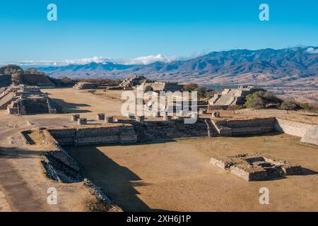 Il sito archeologico zapoteco di Monte Alban, vicino alla città di Oaxaca. Foto Stock