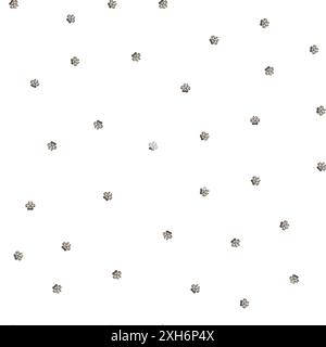 Motivo senza cuciture di zampe animali per bambini. Illustrazione disegnata a mano di zampe cane o gatto su sfondo isolato. Stile scandinavo minimalista. Zampa carina Foto Stock