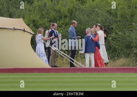 Il Principe di Galles durante la Out-Sourcing Inc Royal Charity Polo Cup 2023 al Guards Polo Club di Windsor, Berkshire. Data foto: Venerdì 12 luglio 2024. Foto Stock