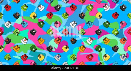 Sfondo vettoriale con motivo Street Art Street Art di Graffiti in stile urbano astratto e colorato alla moda Illustrazione Vettoriale