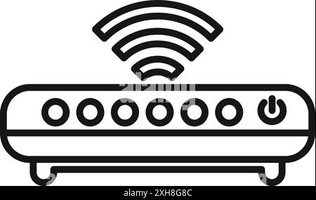 Router che fornisce una connessione wi-fi potente per più utenti Illustrazione Vettoriale