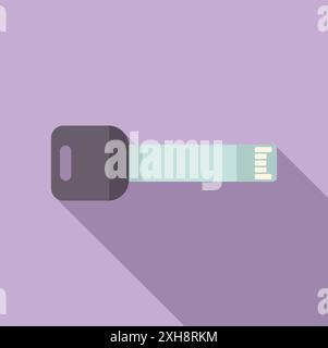 Illustrazione chiave della vettura moderna che raffigura la tecnologia di accesso senza chiave e di avviamento a distanza Illustrazione Vettoriale