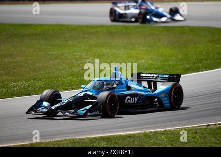 Lexington, Oh, Stati Uniti. 7 luglio 2024. CHRISTIAN RASMUSSEN (R) (20) di Copenhagen, Danimarca, guida in pista la Honda Indy 200 a Mid-Ohio al Mid-Ohio Sports Car Course di Lexington, OHIO. (Credit Image: © Walter G. Arce Sr./ASP via ZUMA Press Wire) SOLO PER USO EDITORIALE! Non per USO commerciale! Foto Stock