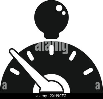 Icona in bianco e nero di un tachimetro che misura le prestazioni dei dipendenti Illustrazione Vettoriale