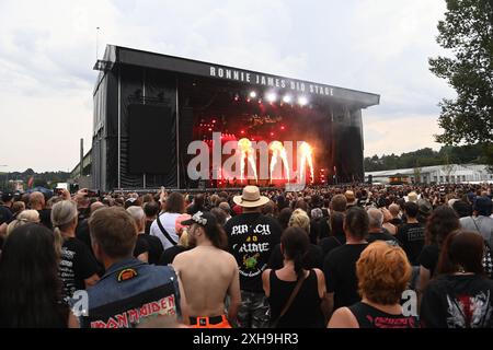 Vizovice, Repubblica Ceca. 12 luglio 2024. Secondo giorno del festival di quattro giorni di musica metal e rock Masters of Rock, con gruppi heavy metal a Vizovice, Repubblica Ceca, 12 luglio 2024. Crediti: Dalibor Gluck/CTK Photo/Alamy Live News Foto Stock