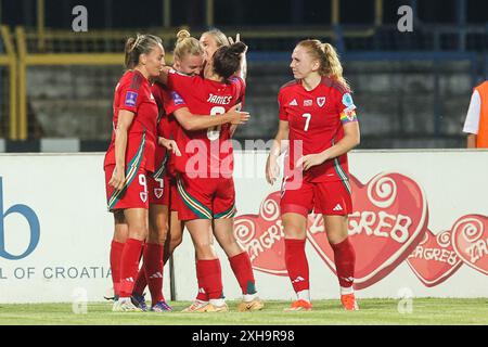 Karlovac, Croazia. 12 luglio 2024. Qualificazione per il Campionato europeo femminile 2025, partita tra Croazia e Galles allo stadio Branko Cavlovic-Cavlek, a Karlovac, Croazia, il 12 luglio 2024. Foto: Luka Stanzl/PIXSELL credito: Pixsell/Alamy Live News Foto Stock