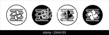 Icona della bobina del condensatore simbolo vettoriale o collezione di set di segni in bianco e nero Illustrazione Vettoriale
