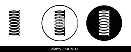 Icona molla flessibile simbolo vettoriale o collezione set di cartelli con contorno bianco e nero Illustrazione Vettoriale