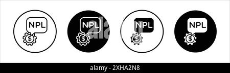 Icona NPL simbolo vettoriale o collezione set di segni in bianco e nero Illustrazione Vettoriale