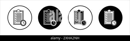 Icona di pianificazione a lungo termine simbolo vettoriale o collezione di set di segni in bianco e nero Illustrazione Vettoriale