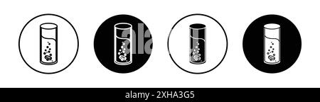 Icona solubile della compressa simbolo vettoriale o set di segni raccolta in bianco e nero Illustrazione Vettoriale
