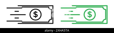 Icona Fast Pay simbolo vettoriale o collezione di set di cartelli in bianco e nero Illustrazione Vettoriale