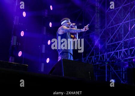 Geolier, alias Emanuele Palumbo, si esibisce al Sonic Park 2024 il 12 luglio 2024 a Stupinigi (TO), Italia. Foto Stock