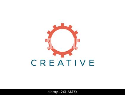 Modello di design minimalista e professionale con logo Gear. impostazione Illustrazione Vettoriale