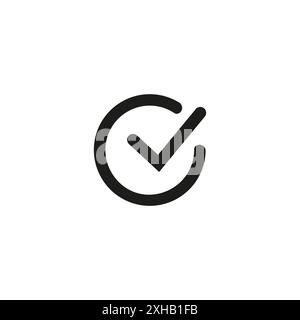 Icona del controllo di approvazione isolata, segnale di qualità, vettore stock con tacche nere Illustrazione Vettoriale