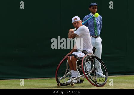 Andy Lapthorne, Gran Bretagna, nei campionati di Wimbledon 2024. Foto Stock