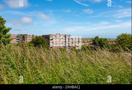 Swanborough Flats sulla Whitehawk Council Estate a East Brighton , Inghilterra , Regno Unito Foto Stock