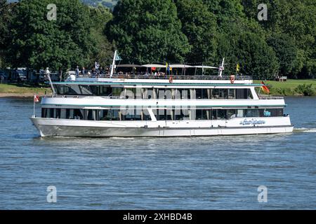 Escursione in barca Gilles Stadt Vallendar sul fiume Reno a Coblenza, Germania Foto Stock