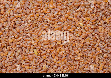 Consistenza bulgur. Texture o sfondo naturale, primo piano, alta risoluzione. Foto Stock