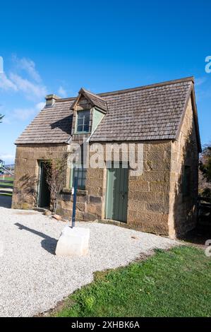 La vecchia casa di Farour miller sul sito del Callington Mill fu costruita nel 1837 a Oatlands, Tasmania, Australia. Il mulino alto 15 metri è stato costruito da Engl Foto Stock