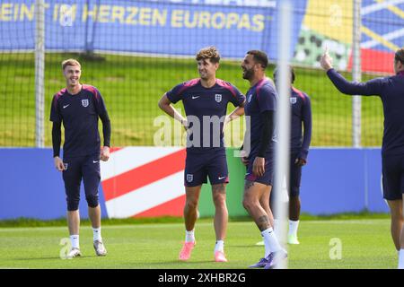 Weimar, Germania. 13 luglio 2024. John Stones dell'Inghilterra durante la sessione di allenamento ufficiale di UEFA EURO 2024 - Inghilterra MD-1 presso Weimarer Land ENG – TBCTC – Spa & Golfresort Weimarer Land. Crediti: Meng Gao/Alamy Live News Foto Stock