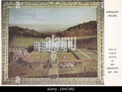 Cartolina d'epoca di Longleat, Warminster, Wilts - dimora signorile del Marchese di Bath, anni '1600 Foto Stock