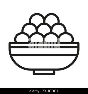 IFTAR Meal ramadan Icon Vector symbol o Sign Set Collection in bianco e nero Illustrazione Vettoriale