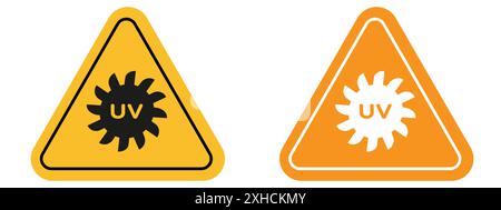Luce UV non guardare il simbolo del vettore o la collezione del set di segni con un contorno bianco e nero Illustrazione Vettoriale