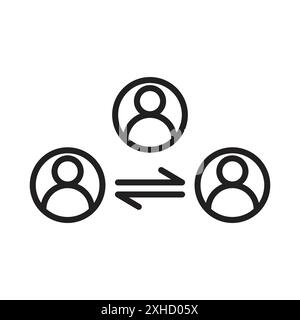 Icona mediatore simbolo vettoriale o collezione set di segni in bianco e nero Illustrazione Vettoriale