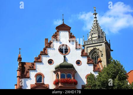 Il municipio è un punto di riferimento della città di Pfullendorf Foto Stock