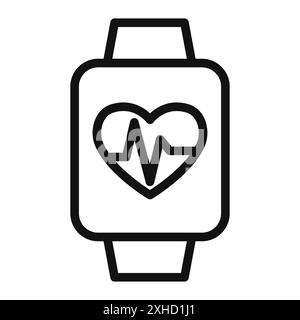 Icona smartwatch simbolo vettoriale o collezione di set di insegne in bianco e nero Illustrazione Vettoriale