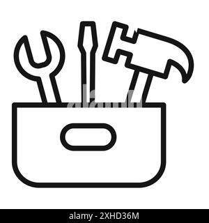 Icona Toolbox simbolo vettoriale o insieme di set di segni in bianco e nero Illustrazione Vettoriale