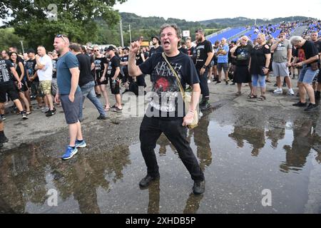 Vizovice, Repubblica Ceca. 13 luglio 2024. Il Masters of Rock, festival internazionale del metal, continua il terzo giorno a Vizovice, Repubblica Ceca, 13 luglio 2024. Crediti: Dalibor Gluck/CTK Photo/Alamy Live News Foto Stock