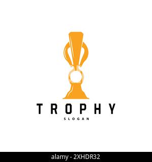 Logo del trofeo, modello di icona del vettore di design, vincitore del Torneo del Campionato di Coppa Illustrazione Vettoriale