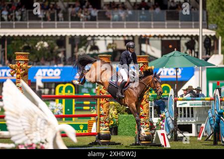 Mostra salto in Spruce Meadows Foto Stock