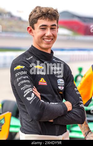 Newton, Ia, Stati Uniti. 13 luglio 2024. NOLAN SIEGEL (R) (78) di Palo alto, California, si prepara a qualificarsi per l'Hy-Vee Homefront 250 all'Iowa Speedway di Newton, Iowa. (Credit Image: © Walter G. Arce Sr./ASP via ZUMA Press Wire) SOLO PER USO EDITORIALE! Non per USO commerciale! Foto Stock