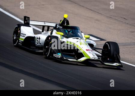 Newton, Ia, Stati Uniti. 12 luglio 2024. JACK HARVEY (18) di Bassingham, Inghilterra, si occupa dell'Hy-Vee Homefront 250 all'Iowa Speedway di Newton, Iowa. (Credit Image: © Walter G. Arce Sr./ASP via ZUMA Press Wire) SOLO PER USO EDITORIALE! Non per USO commerciale! Foto Stock