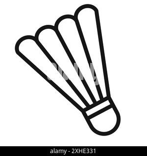 Icona di badminton simbolo vettoriale o collezione di set di insegne in bianco e nero Illustrazione Vettoriale