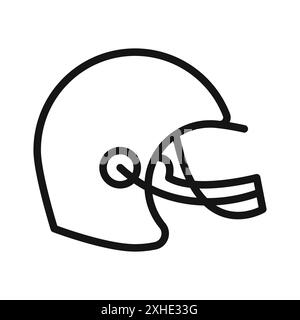 Icona del casco da football americano simbolo vettoriale o collezione di set di simboli in bianco e nero Illustrazione Vettoriale