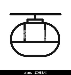 Icona funicolare funicolare simbolo vettoriale o collezione di set di cartelli in bianco e nero Illustrazione Vettoriale