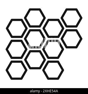 Icona a nido d'ape simbolo vettoriale o collezione di set di insegne in bianco e nero Illustrazione Vettoriale