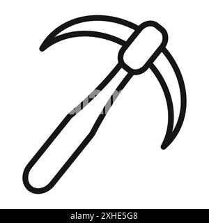 Icona piccone simbolo vettoriale o collezione di set di simboli in bianco e nero Illustrazione Vettoriale