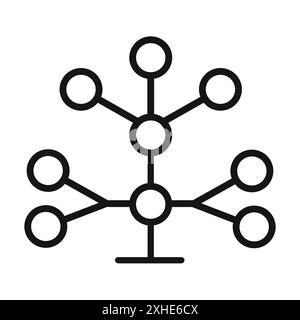 Icona dell'albero filogenetico simbolo vettoriale o collezione di set di segni in bianco e nero Illustrazione Vettoriale