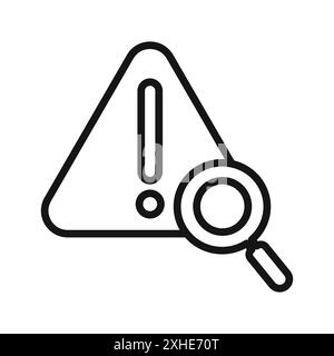 Icona di identificazione del problema simbolo vettoriale o insieme di set di segni con contorno in bianco e nero Illustrazione Vettoriale