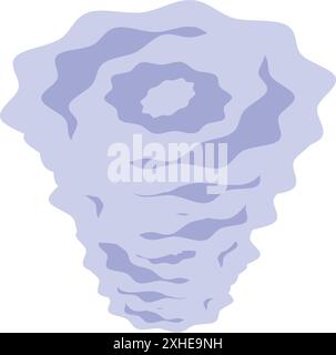 Vortice azzurro che ruota e crea un vortice, un flusso d'aria, una rappresentazione astratta di un fenomeno naturale Illustrazione Vettoriale