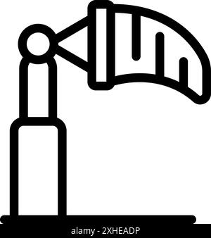 Calza a vento per l'aeroporto che indica la direzione del vento per decolli e atterraggi sicuri Illustrazione Vettoriale