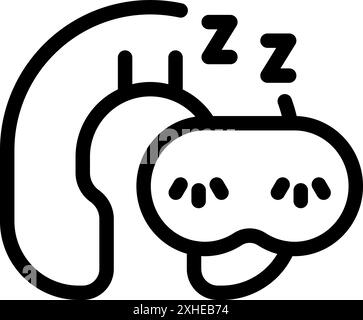 Promuovendo una buona notte di sonno con un cuscino ortopedico e una comoda maschera per dormire Illustrazione Vettoriale