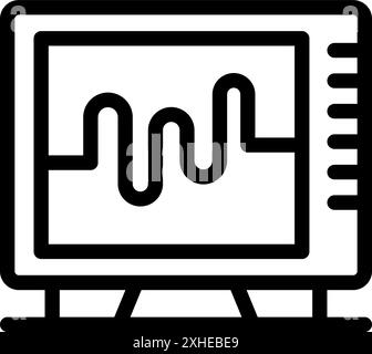 Semplice icona di un oscilloscopio che visualizza un segnale sinusoidale, perfetto per progetti e presentazioni di elettronica Illustrazione Vettoriale